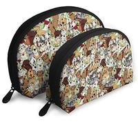 Womens Love is A Four Legged Word Dogs Cats Bolsas de cosméticos de viaje Impermeable 2PC Maquillaje Bolsa de embrague Cosméticos y artículos de tocador Organizador Bolsa de viaje portátil Neceser N