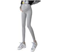 Women's Maternity Leggings Adjustable Waistband/Over The Belly Pregnancy Casual Yoga Tights/Maternity Pants For Pregnancy All Stages， ,Gris Claro [Primavera Y Otoño],Metro