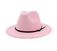 Womens Mens Felt Bowler Boater Hat,Vintage Wide Brim Fedora Hats for Men Women,Unisex Flat Top Buckle Panama Floppy Hats Buckle Belt Fedoras Hat for Church Jazz