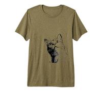 Womens Mens Girls Cute Candid Peeking Face Tabby Cat Lover Camiseta Premium
