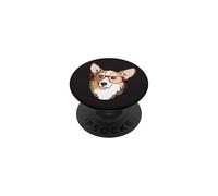 Womens Mens Red Glasses Corgeek Welsh Pembroke Corgi Lover PopSockets PopGrip Adhesivo