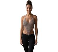 Women's Mesh Halter Top,Chainmail Top, Handmade Aluminum Body Jewelry, Renaissance Cosplay Costume
