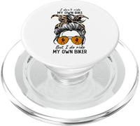 Womens Messy Bun I Dont Ride My Own Bike I Do Ride Own Biker PopSockets PopGrip para MagSafe