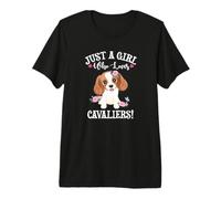 Womens Moms Just A Girl Who Loves Cavalier Dogs Lover Camiseta Premium