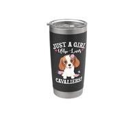 Womens Moms Just A Girl Who Loves Cavalier Dogs Lover Vaso térmico de acero inoxidable de doble pared