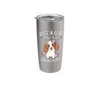 Womens Moms Just A Girl Who Loves Cavalier Dogs Lover Vaso térmico de acero inoxidable de doble pared