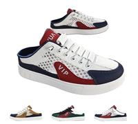 Women's Mules and Slip ons-Men's Backless Sneakers, Mesh Closed Toe Half Drag Sneakers Anti-Slip Walking Shoes Backless Trainers for Women's (White,39)