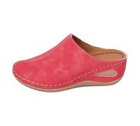 Womens Mules Closed Toe Clogs, Wide Fit Wedge Sandals Lightweight Breathable Orthopedic Shoes with Arch Support Ladies Outdoor Slip On Mule Walking Slider