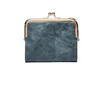 Women's Multi-Functional Double Fold Wallet - Card Holder with Zipper and Kiss Lock, turquesa, Talla única