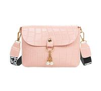 Women's Multi-Pocket Shoulder Bags Waterproof Nylon Crossbody For Woman Trendy Cute Purse For Women(Pink)