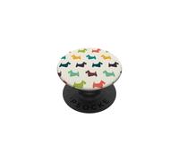 Womens Multicolored Scottie Dog Scottish Terrier Pattern PopSockets PopGrip Adhesivo