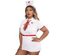 Women's Nursing Uniforms Lace Floral Edge Sexy Clothing Sex Fashion Cosplay Set Erotic Lingerie J-White XL
