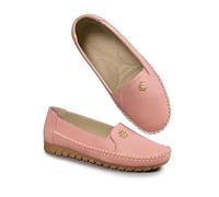 Women's Orthopedic Leather Loafers Orthopedics Slip On Shoes Stylish Orthopedic Leather Shoes (Pink,38)