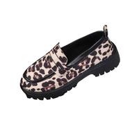 Women's Orthopedic Loafers with Arch Support Womens Leopard Print Wide Fit Slip On Platform Walking Shoes Casual Non-Slip Penny Boat Deck Shoes for Outdoor Party