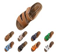 Womens Orthopedic Sandals Block Heel Arch Support Sandals for Women Anti Slip Open Toe Faux Leather Heeled Mules with Memory Foam Wide Fit Sports Slides Holiday Summer Clogs for Beach Holiday
