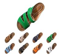 Womens Orthopedic Sandals Block Heel Arch Support Sandals for Women Anti Slip Open Toe Faux Leather Heeled Mules with Memory Foam Wide Fit Sports Slides Holiday Summer Clogs for Beach Holiday