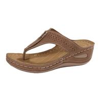 Women's Orthopedic Sandals Flip Flops Arch Support Thong Sandal Ladies Open Toe Wedge Slippers Metal Buckle Shower Sandals House Slippers Shoes Anti Slip Shower Slides Comfortable Slip on Slipper