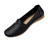 Women's Orthopedic Shoes Leather, All-Day Comfort with Anti-Slip Slip-On Flats & Floral Detail - Step into Comfort (Grey,36)