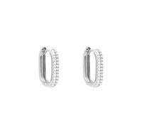 Women's Oval Earrings 925 Silver with Zirconia 1688299.