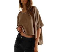 Women's Oversized Batwing Sleeve T-Shirt Summer Casual Loose Fit Short Sleeve Top Asymmetric Hem Twist Design tee Shirt for Daily Wear