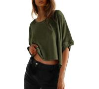 Women's Oversized Batwing Sleeve T-Shirt Summer Casual Loose Fit Short Sleeve Top Asymmetric Hem Twist Design tee Shirt for Daily Wear