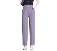 Womens Pants Reinvent Seniors' EleganceGlamorease Drape High Rise Pull-On Stretch Pants (Purple,XXL)