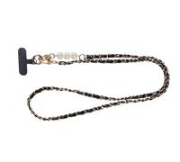 Women's Phone Lanyard - Long Neck and Shoulder Strap, Anti-Lost Beaded Smartphone Chain, Universal Strap for Phone Cases for Women and Girls At Parties, Shopping, Traveling, Office, Camping, Black