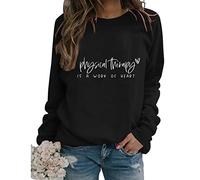Womens Physical Therapy Sweatshirt Funny Therapist Crewneck Long Sleeve Fall Pullover Top Blouse
