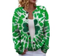 Women's Pink Heart Knit Cardigan Casual Loose Fit Sweater for Fall and Winter