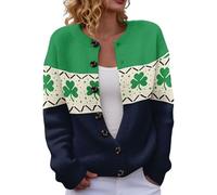 Women's Pink Heart Knit Cardigan Casual Loose Fit Sweater for Fall and Winter