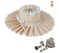 Women's Pleated Foldable Sun Hat,Wide Brim Casual Outdoor Hats Straw,Summer Reversible Travel Durable Beach Pleated Straw Cap (D)