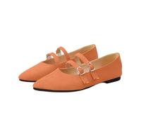Women's Point Toe Ballet Flats,Slip On Buckle Strap Ladies Ballerina Shoes,Soft Anti-Slip Sole Ballet Pumps for Work Driving Daily Wear,Mary Jane Loafers