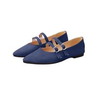 Women's Point Toe Ballet Flats,Slip On Buckle Strap Ladies Ballerina Shoes,Soft Anti-Slip Sole Ballet Pumps for Work Driving Daily Wear,Mary Jane Loafers