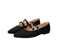Women's Point Toe Ballet Flats,Slip On Buckle Strap Ladies Ballerina Shoes,Soft Anti-Slip Sole Ballet Pumps for Work Driving Daily Wear,Mary Jane Loafers
