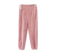 Women's Pregnant Women's Winter Thickened Flannel Maternity Pants Plus Velvet Thickened Large Size Loose and Can Be Worn Outside Adjustable Maternity Confinement Pants Hose mit Kette Damen Schwarz