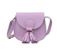 Women's PU Messenger Bag, Cute Princess Style With Tassel, Fashion Shoulder Purse(Purple)
