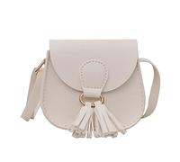 Women's PU Messenger Bag, Cute Princess Style With Tassel, Fashion Shoulder Purse(White)