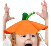 Womens Pumpkin Headband - Autumn Orange Pumpkin Hat Hairband Set