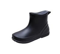 Women's Rain Water Shoes Top Rubber Shoes Casual and Fashionable All Outdoor Work Fishing Car Washing Kitchen Non Overshoes Rain Ballerina Damen Schuhe, Negro , 38 EU