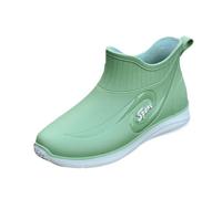 Women's Rain Water Shoes Top Rubber Shoes Casual and Fashionable All Outdoor Work Fishing Car Washing Kitchen Non Overshoes Rain Sneaker Damen Schuhe 39, verde, 36 EU