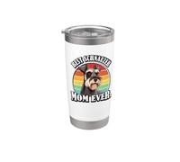 Womens Retro Vintage Best Mom Ever Miniature Schnauzer Lover Vaso térmico de acero inoxidable de doble pared