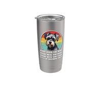 Womens Retro Vintage Every Snack Miniature Schnauzer Lover Vaso térmico de acero inoxidable de doble pared