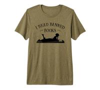 Womens Retro Vintage I Read Banned Books Literature Lover Camiseta Premium