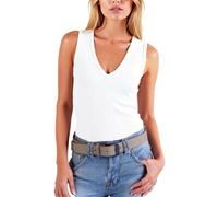 Women's Ribbed V-Neck Tank Top Sleeveless Slim Fit Basic Camisole Summer Casual Stretchy Knit Undershirt for Layering or Daily Wear