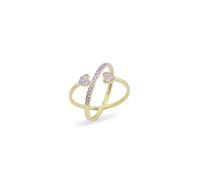 Women's ring 2 hearts Rue des Mille 925 silver with zirconia ANZ-018 M2 CUO AU