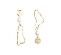 Women's Romantic Cute Irregular Asymmetric Pearl Ladies Christmas Day Party Banquet Jewelry High-End Earrings