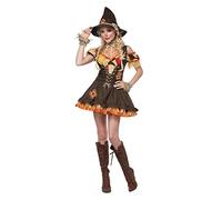 Women's Sassy Scarecrow Fancy Dress Costume Large, marrón, L
