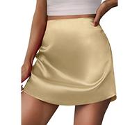 Women's Satin Skirts Length A-Line Zipper Short Skirt Casual Skirt Clothing Summer Autumn Pencil Skirt Elegant Basic Mini Skirt C-42
