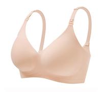Women's Seamless Non-Wired Bra, Comfortable Push Up, Wireless Bralette, Full Coverage Sports for Everyday Use, Pink, L(Beige,XXL)
