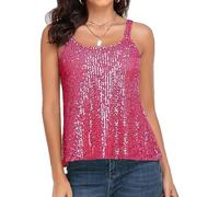 Women's Sequin Camisole Tank Top Summer Fashion Sparkly Sleeveless Blouse Sexy Party Club Wear Shiny Glitter Vest Tops for Girls Ladies